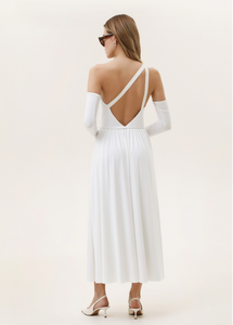 Open Back White Dress