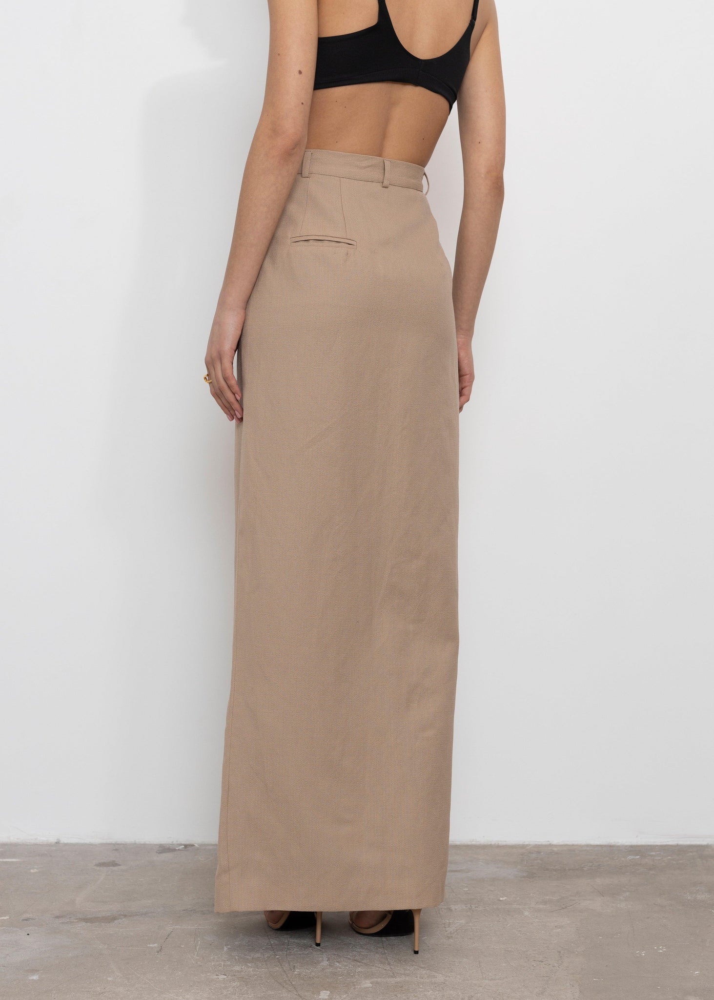 Linen Long Beige Skirt | Sustainable Fashion Brand 