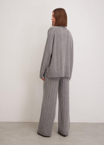 Grey Knitted Trousers | Sophisticated Comfort | SONI London
