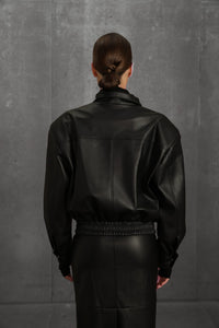 MORANDI BLACK ECO-LEATHER JACKET
