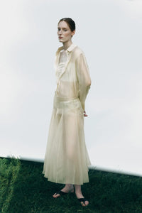 KAFIZOVA SHEER BEIGE GODÉ SKIRT