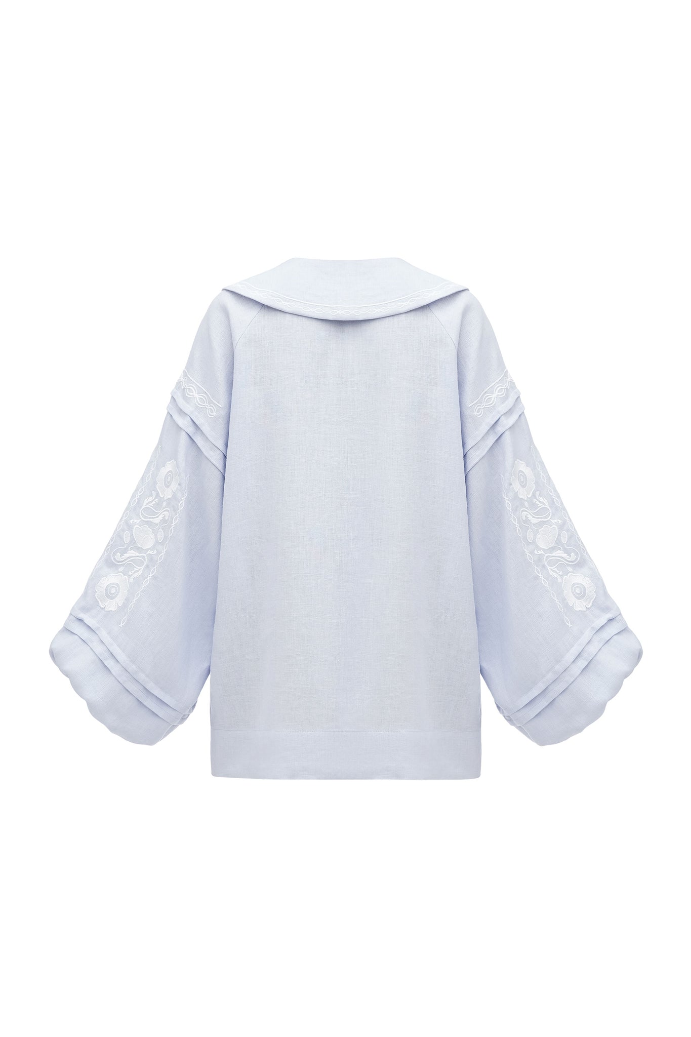 ETNODIM Soft blue shirt with white embroidery Dnipryana