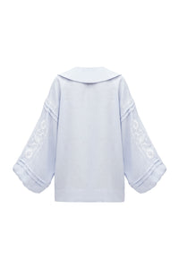 ETNODIM Soft blue shirt with white embroidery Dnipryana