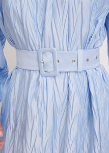 Blue Pleated Dress | Wearable Couture & Designer Elegance | Independent Fashion 