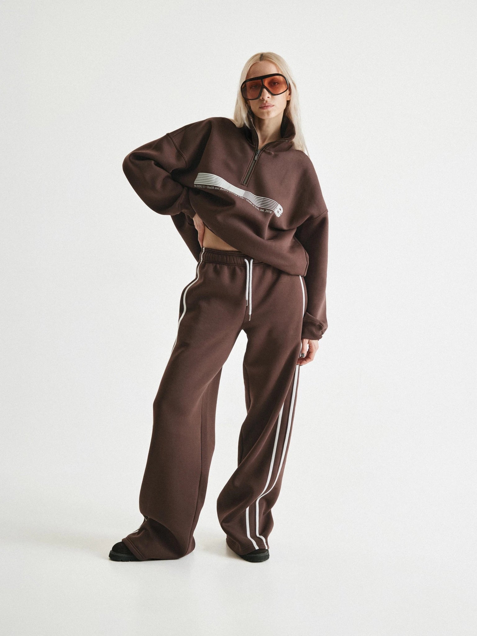 BUDDU BROWN TRACKSUIT WITH PALAZZO