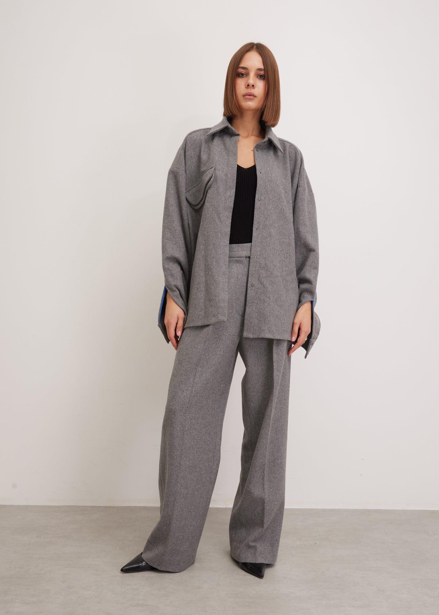Grey Wool Shirt | Wool Suit 