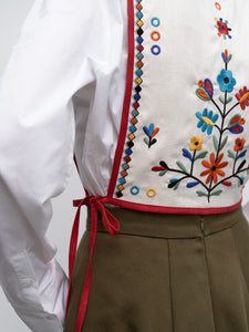 ETNODIM Linen embroidered vest with ties Yaryna vest