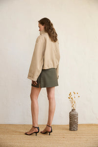 SELERA BEIGE BOMBER JACKET
