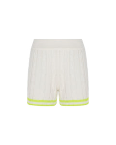 White and Neon Knitted Shorts