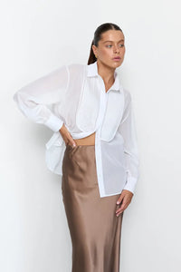 NAZARELLI BEIGE SILK SKIRT