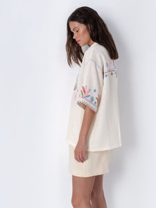 ETNODIM Linen shirt with floral embroidery Veselka