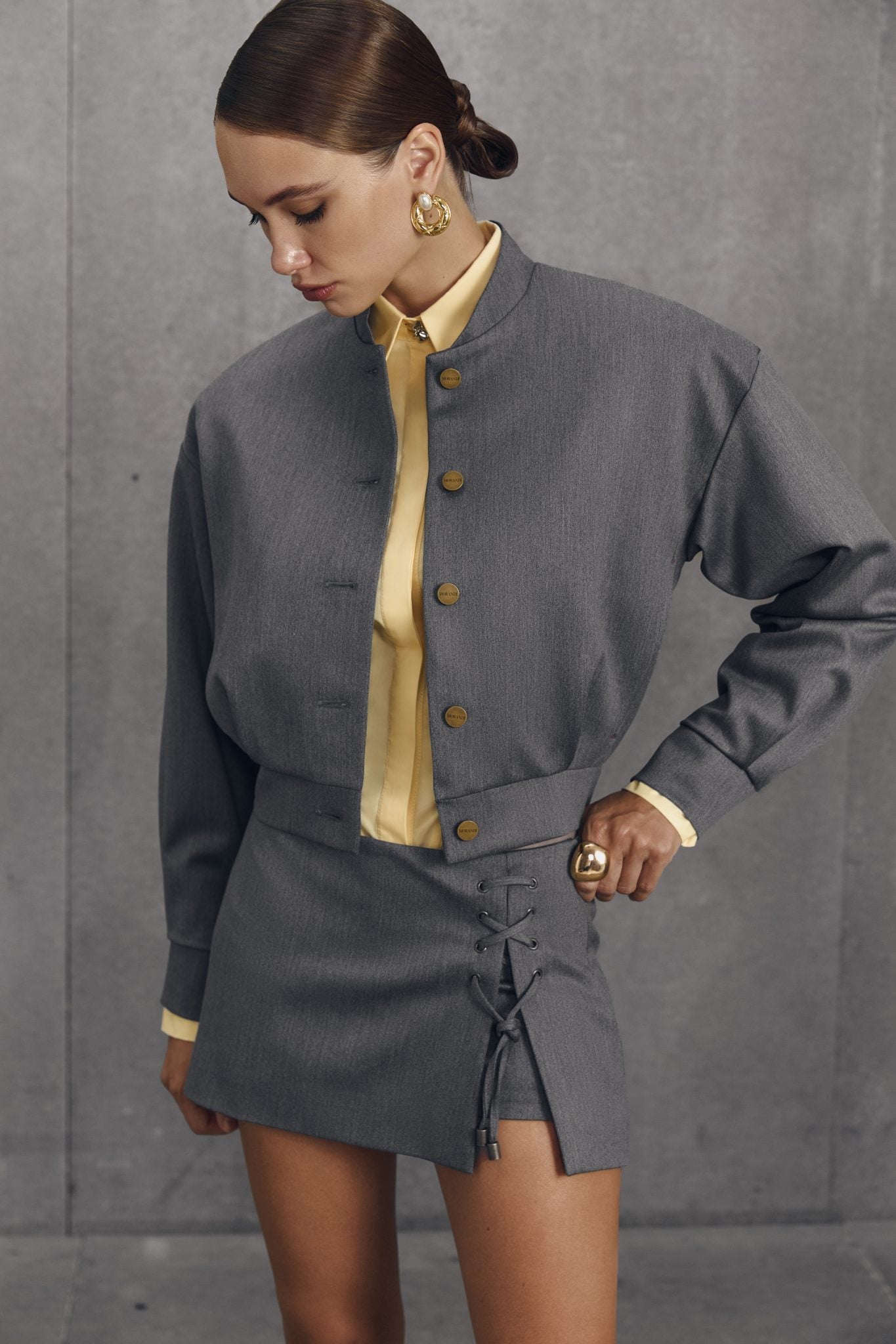 MORANDI GREY MINI SKORT