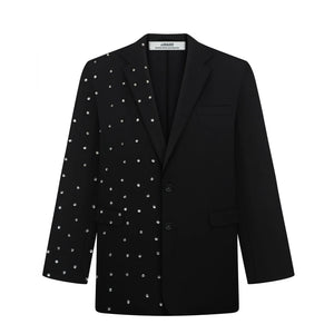 JJSQUEE BLACK WOOL BLAZER WITH CRYSTALS