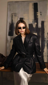 BUDZIKO BLACK CROPPED TRENCH COAT