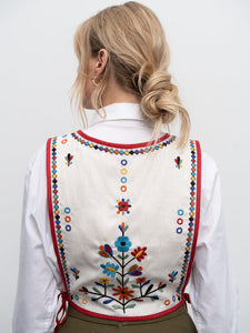 ETNODIM Linen embroidered vest with ties Yaryna vest