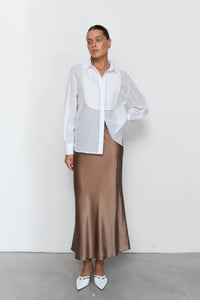 NAZARELLI BEIGE SILK SKIRT