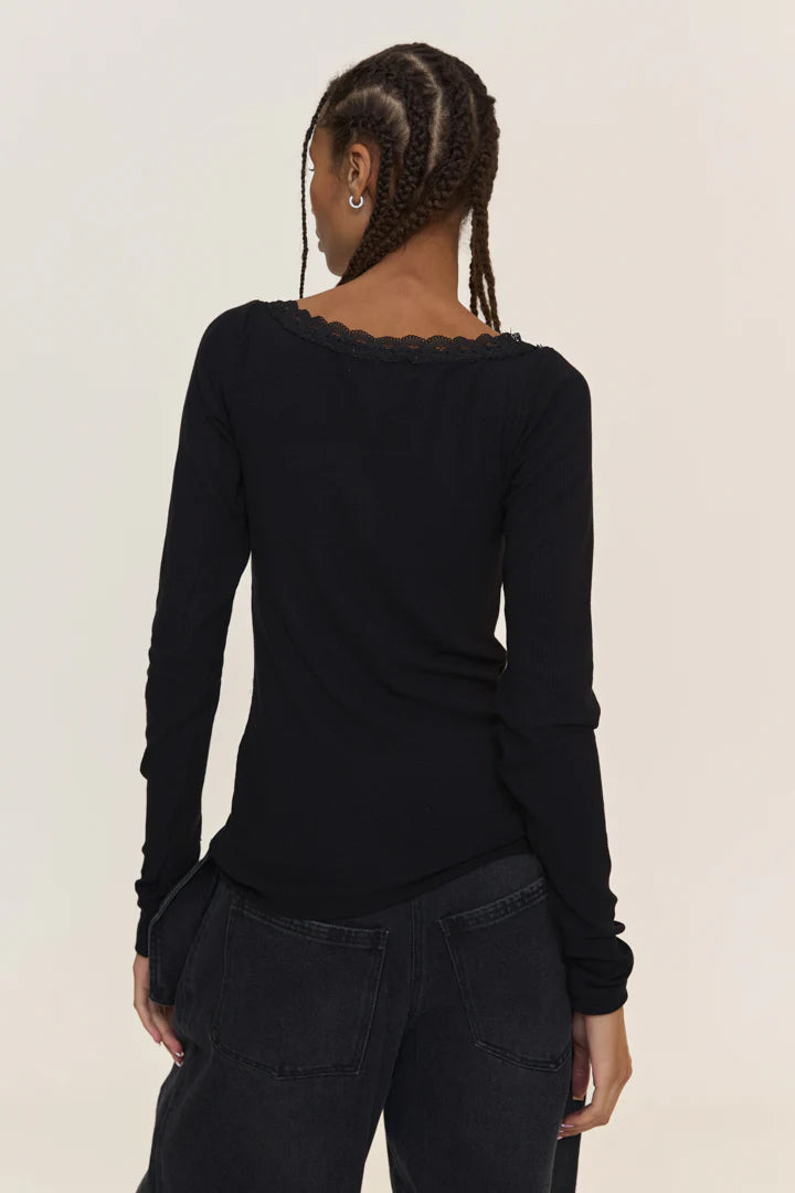 BUDDU BLACK LONG SLEEVE TOP