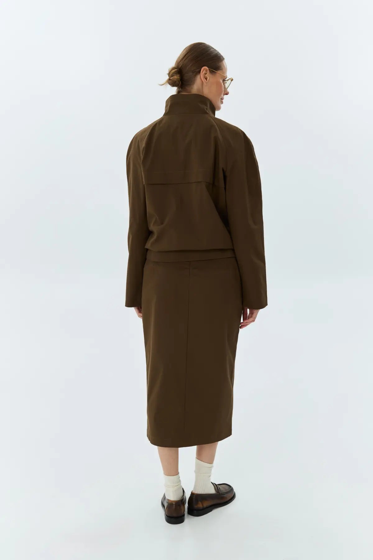 NAZARELLI BROWN MIDI SKIRT