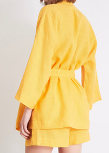 DUGA ORANGE LINEN KIMONO