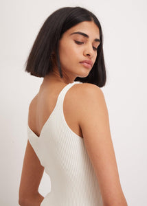 Basic Essential  White Ribbed Vest Top 