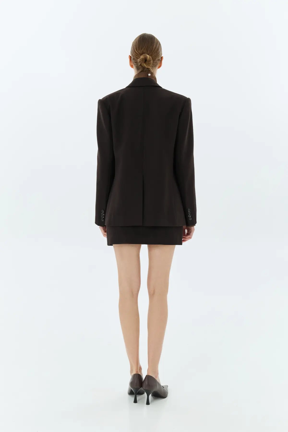 NAZARELLI BROWN DOUBLE-BREASTED BLAZER