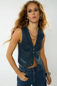 ROQSOIR VALERIA VEST RECYCLED EDITION WASHED INDIGO