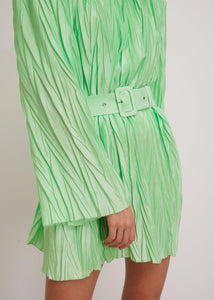Green Pleated Dress | Wearable Couture & Designer Elegance | Independent Fashion 