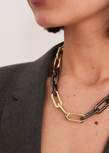 GOLD AND BLACK CHAIN NECKLACE