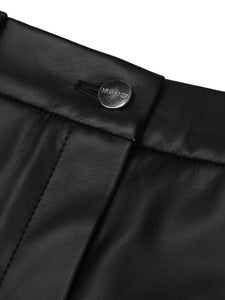 MORANDI BLACK ECO-LEATHER MIDI SKIRT