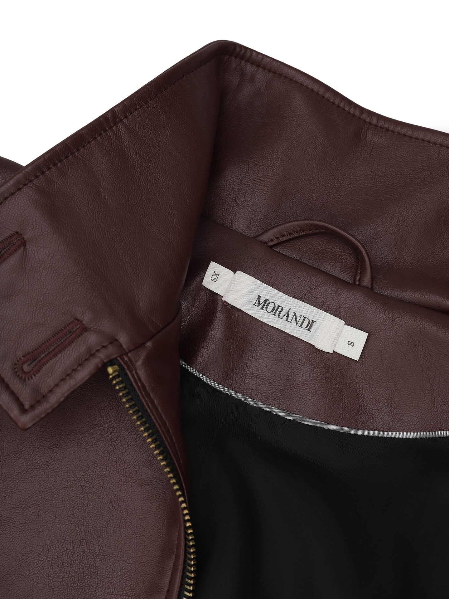 MORANDI BURGUNDY ECO-LEATHER JACKET