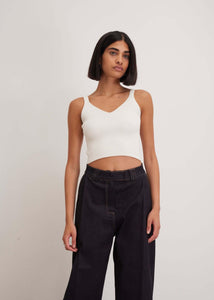 0202 white ribbed crop top