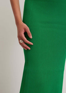 0202 green ribbed midi dress - SONI London