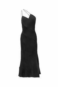 GUDU Black Asymmetrical Midi Dress