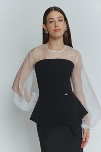 MORANDI BLACK BASQUE CORSET