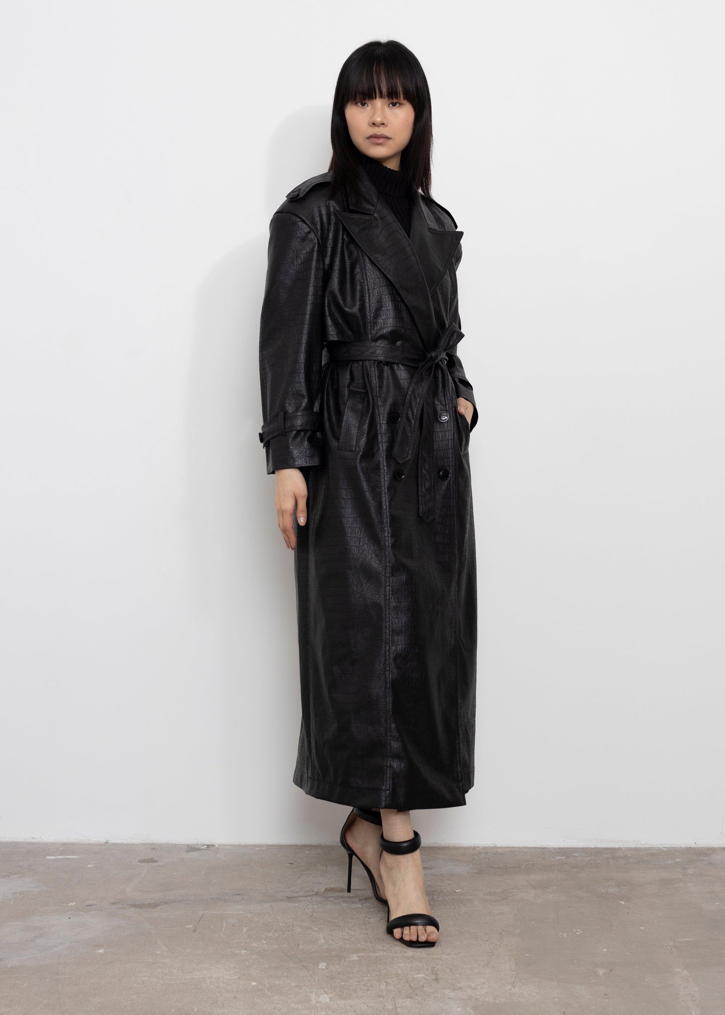 LUKAVA LEATHER TRENCH COAT