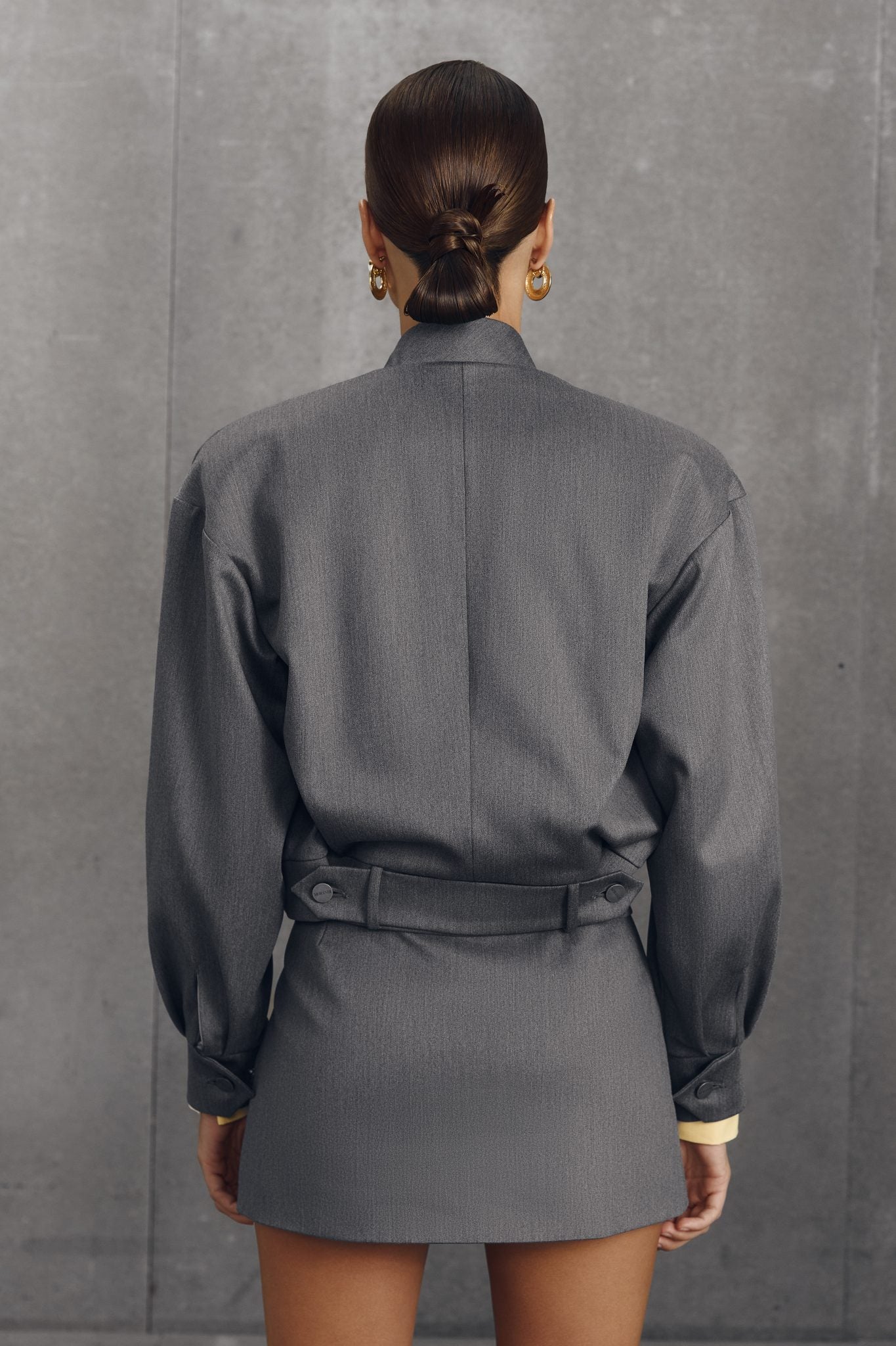 MORANDI – GREY CROPPED BOMBER