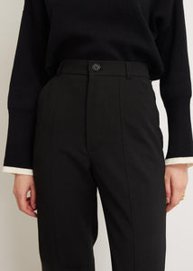 Black Wool-Blend Trousers