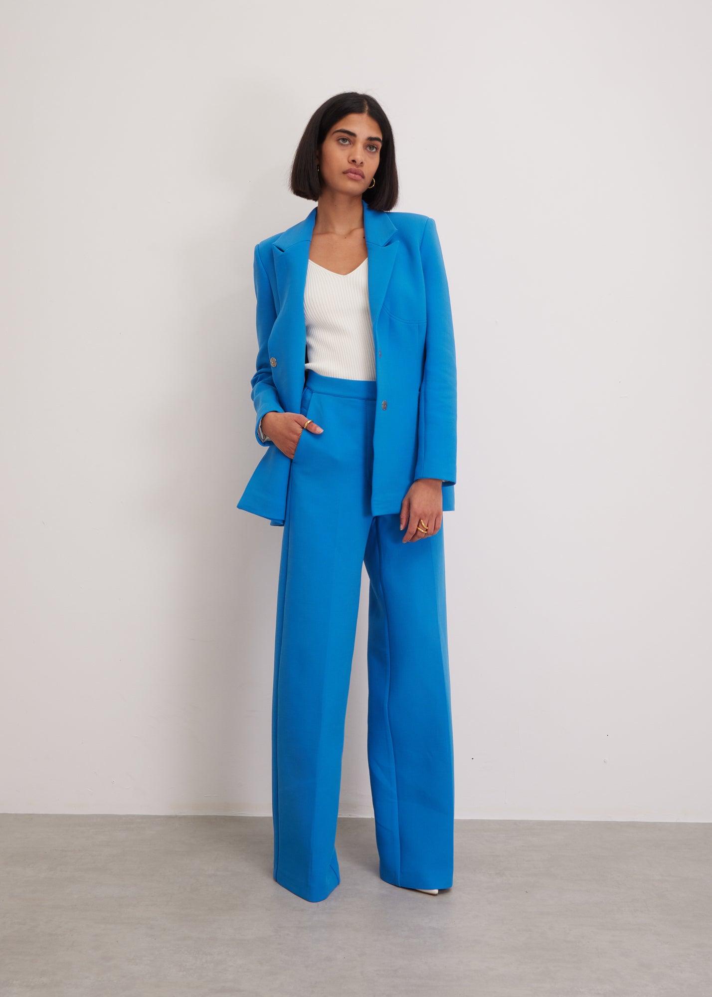 Straight Blue Trousers | Sustainable Fashion Brand 