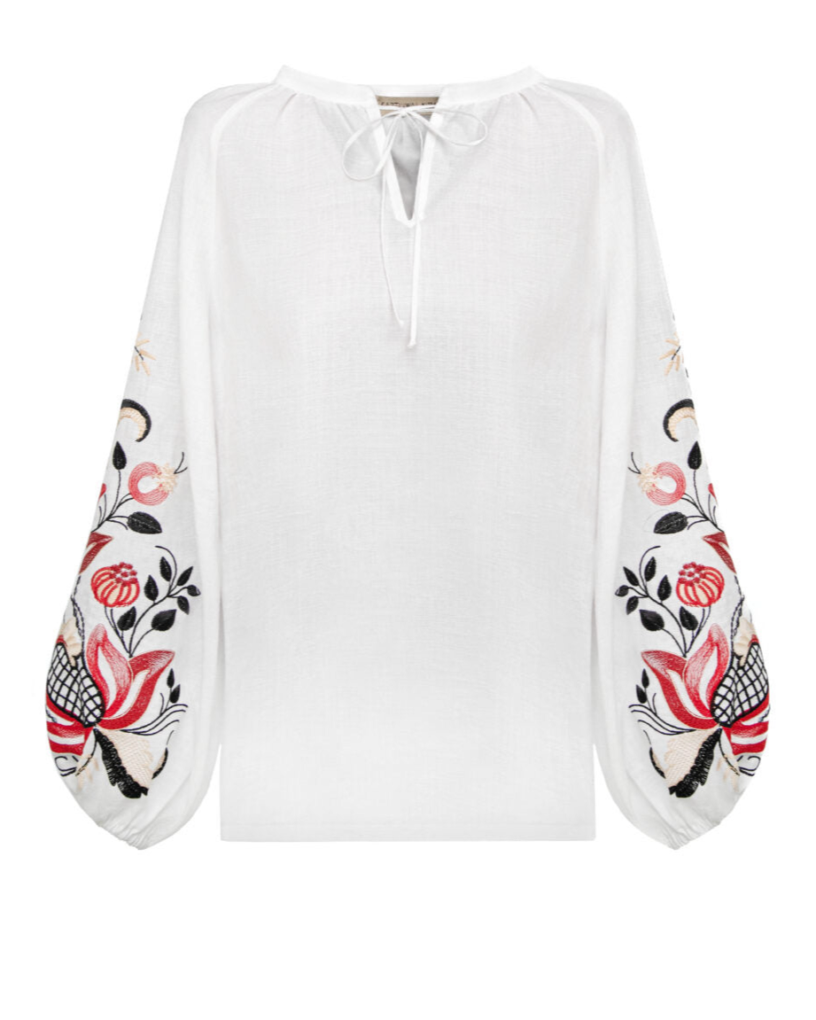 GAPTUVALNYA EMBROIDERED BLOUSE INSPIRED BY TRADITIONAL SHIRT (COLORFUL ORNAMENT)
