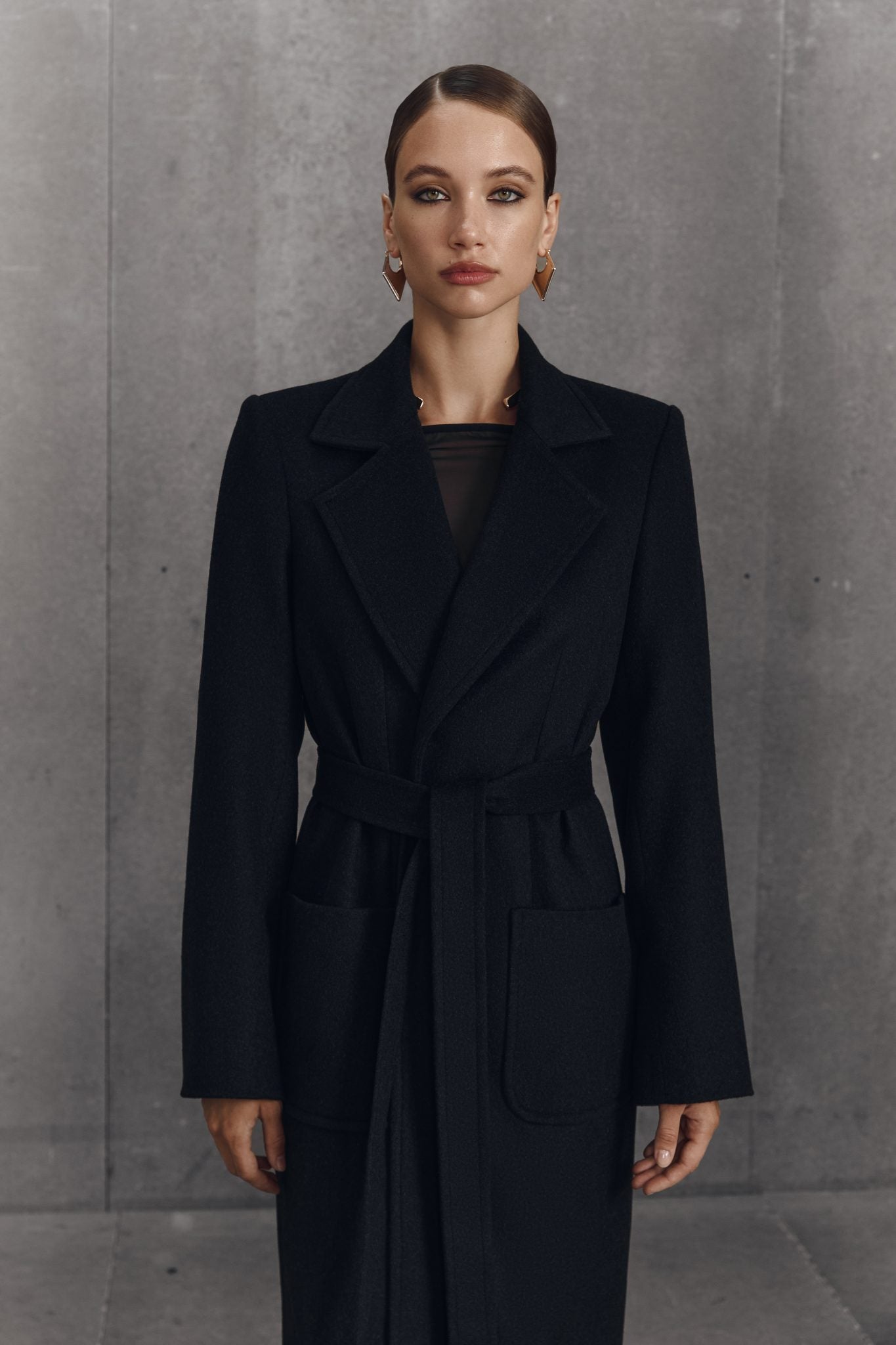 MORANDI BLACK CASHMERE MAXI COAT