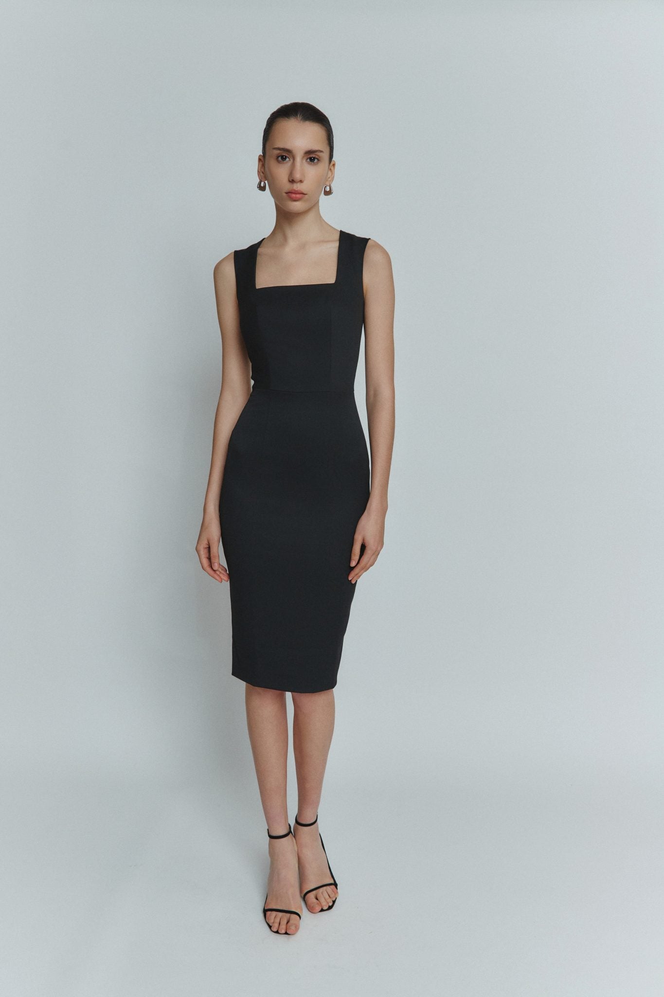 marandi fitted black dress