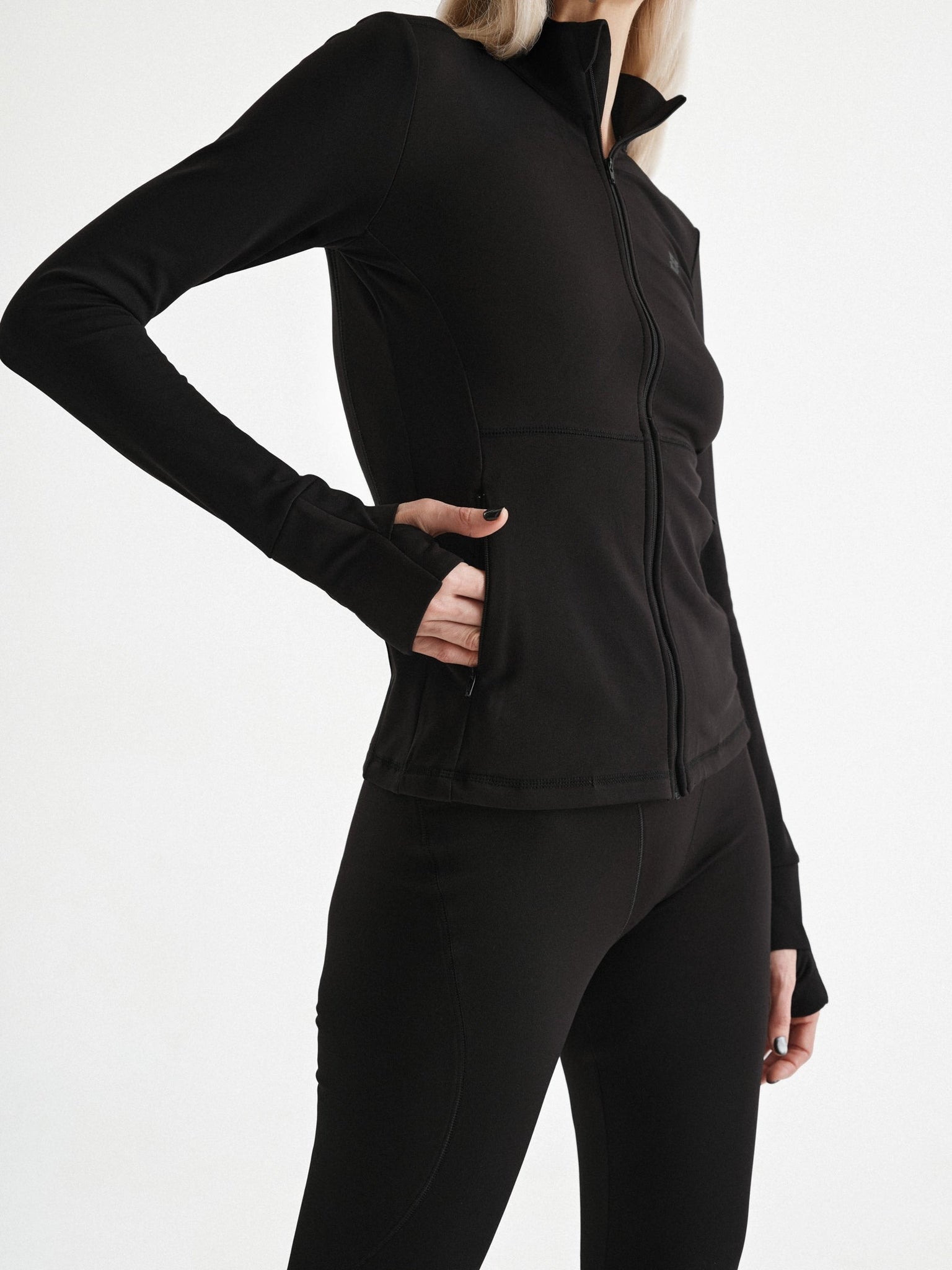 BUDDU BLACK THERMAL ZIP TOP