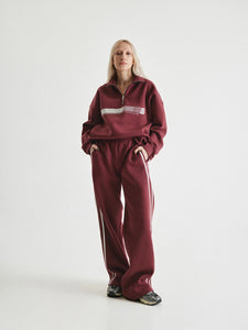 BUDDU BURGUNDY TRACKSUIT WITH PALAZZO