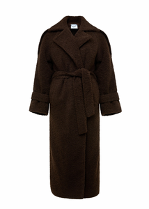 LUKAVA BROWN TEDDY TRENCH COAT