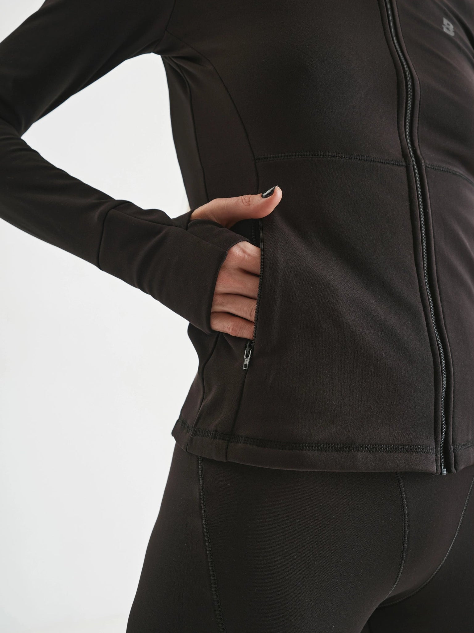 BUDDU BLACK THERMAL ZIP TOP