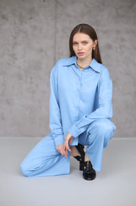 BUDZIKO SILK BLUE SHIRT