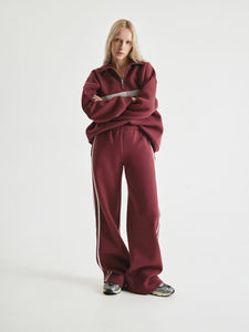 BUDDU BURGUNDY TRACKSUIT WITH PALAZZO