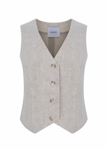 LUKAVA BEIGE LINEN WAISTCOAT