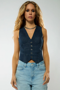 ROQSOIR VALERIA VEST RECYCLED EDITION WASHED NAVY
