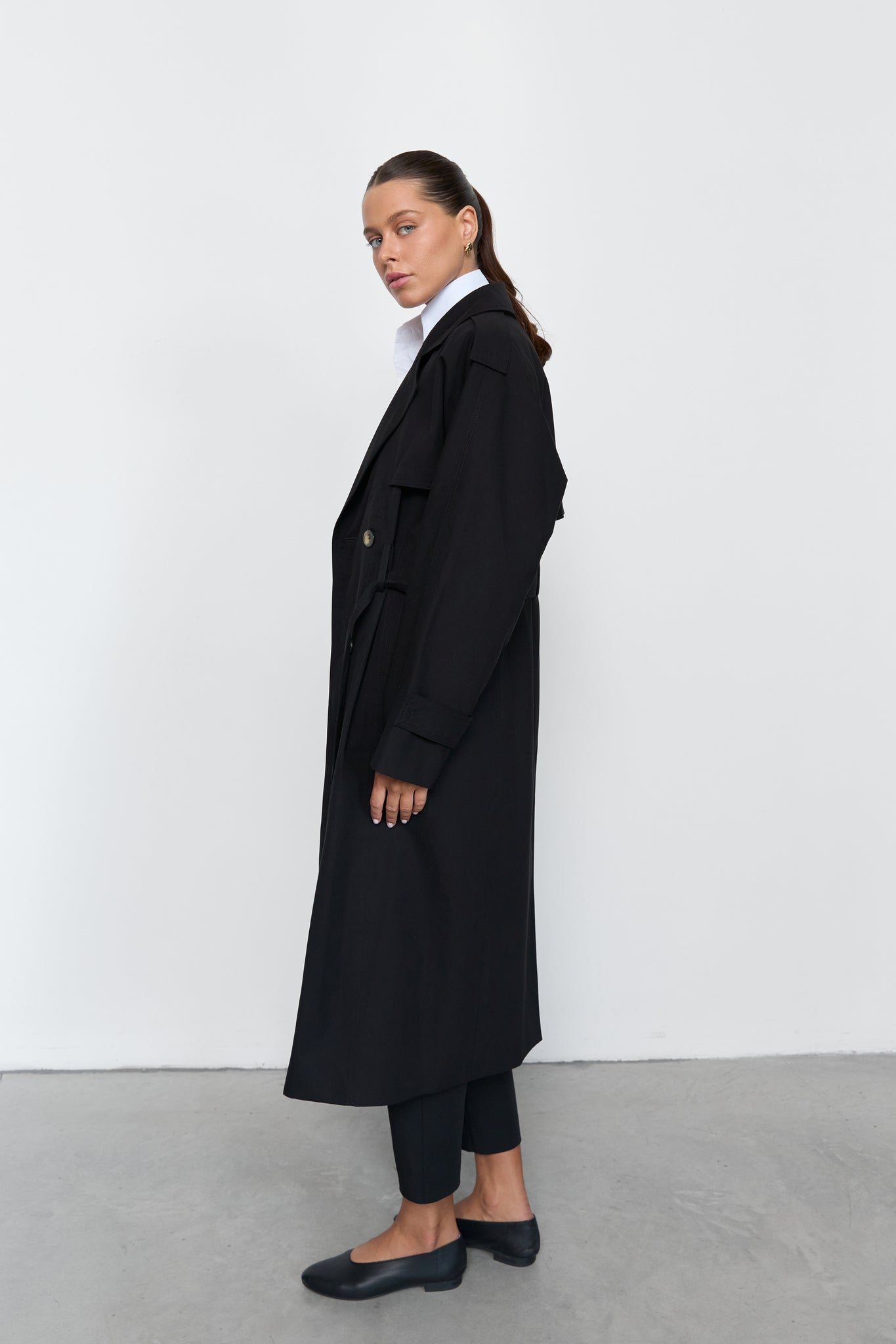 NAZARELLI BLACK TRENCH COAT